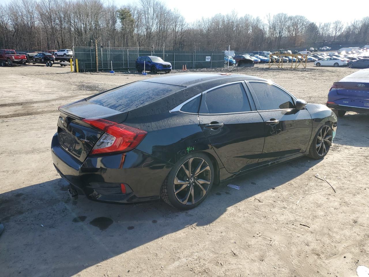 2019 Honda Civic VIN 2HGFC2F84KH505050 Copart auction photo, front end / side damage thumbnail 3