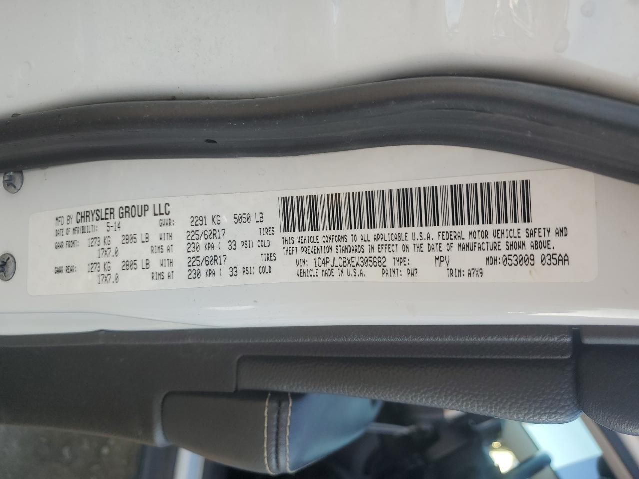2014 Jeep Grand Cherokee VIN 1C4PJLCBXEW305682 Copart auction photo, front end damage thumbnail 13