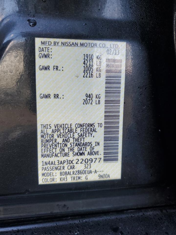 2013 Nissan Altima VIN 1N4AL3AP3DC220977 Copart auction photo, front end / side damage thumbnail 14