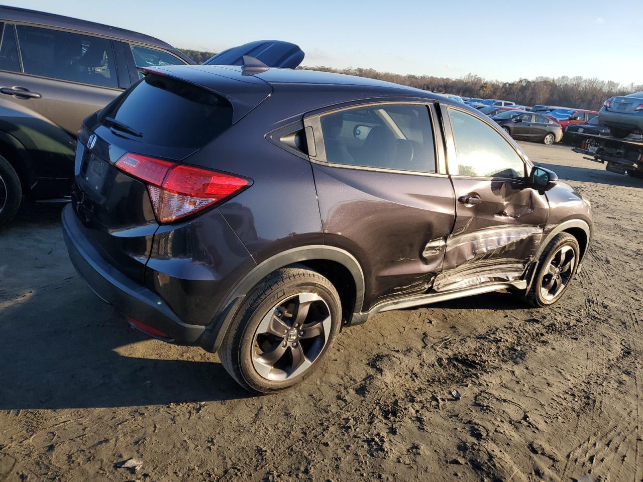 2018 Honda HR-V VIN 3CZRU5H50JM714129 Copart auction photo, side damage thumbnail 3