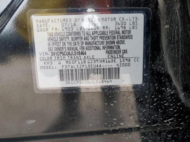2018 Nissan Kicks VIN 3N1CP5CU6JL518464 Copart auction photo, rear end damage thumbnail 12