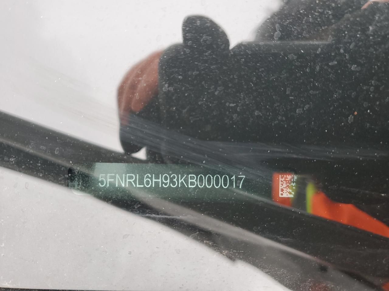 2019 Honda Odyssey VIN 5FNRL6H93KB000017 Copart auction photo, front end / side damage thumbnail 13
