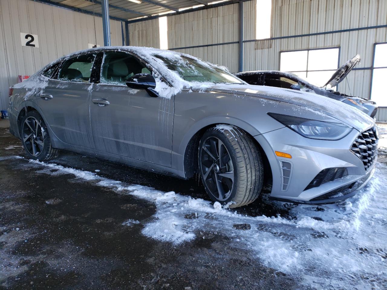 2021 Hyundai Sonata VIN 5NPEJ4J2XMH132914 Copart auction photo, front end / undercarriage damage thumbnail 4