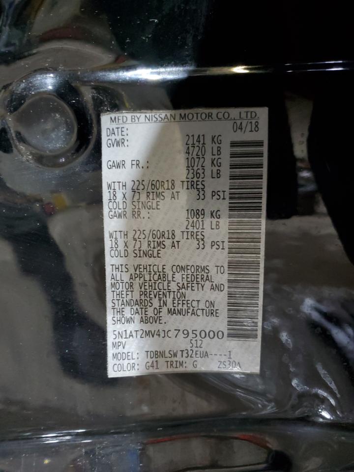 2018 Nissan Rogue VIN 5N1AT2MV4JC795000 Copart auction photo, side / front end damage thumbnail 14