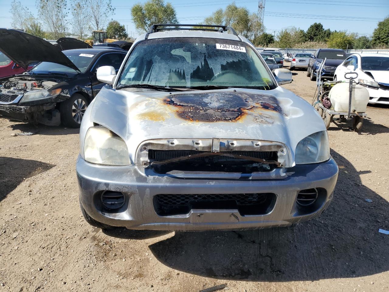 2003 Hyundai Santa Fe VIN KM8SB12B13U405056 Copart auction photo, burn - engine / front end damage thumbnail 5