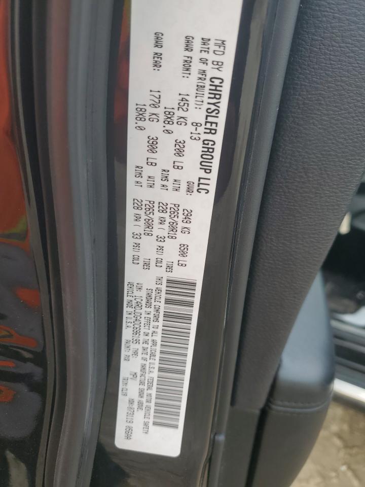 2013 Dodge Durango VIN 1C4RDJDG4DC696195 Copart auction photo, front end damage thumbnail 16