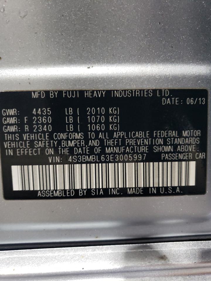 2014 Subaru Legacy VIN 4S3BMBL63E3005997 Copart auction photo, front end damage thumbnail 12