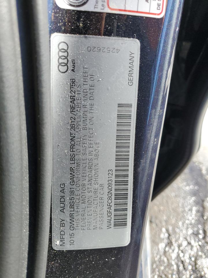 2016 Audi A6 VIN WAUGFAFC8GN093123 Copart auction photo, rear end damage thumbnail 12