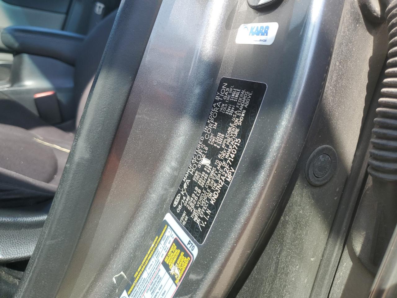 2015 KIA Soul VIN KNDJN2A22F7140715 Copart auction photo, front end / minor dent/scratches damage thumbnail 12