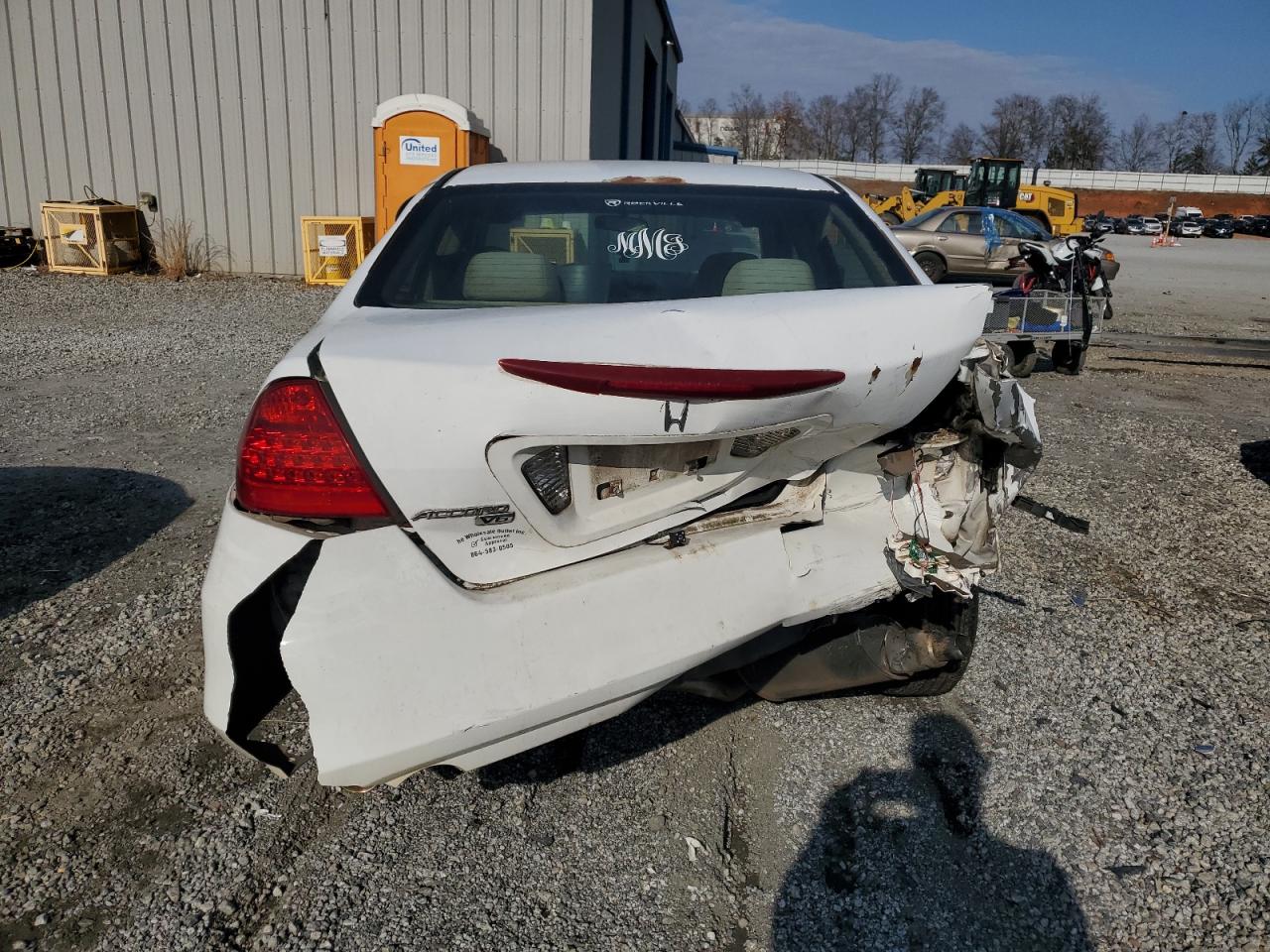 2007 Honda Accord VIN 1HGCM66447A052655 Copart auction photo, rear end damage thumbnail 6