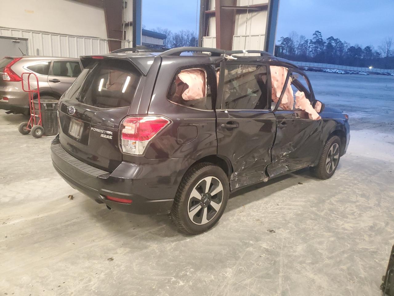 2017 Subaru Forester VIN JF2SJAJC8HH593822 Copart auction photo, all over damage thumbnail 3