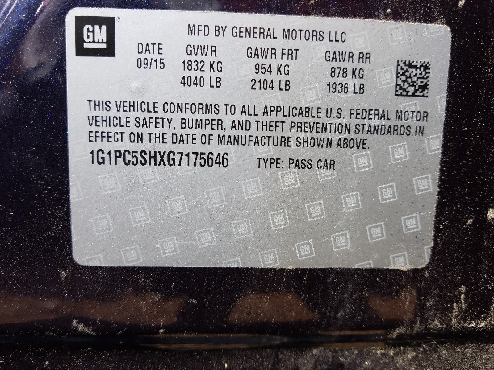 2016 Chevrolet Cruze VIN 1G1PC5SHXG7175646 Copart auction photo, front end / minor dent/scratches damage thumbnail 10