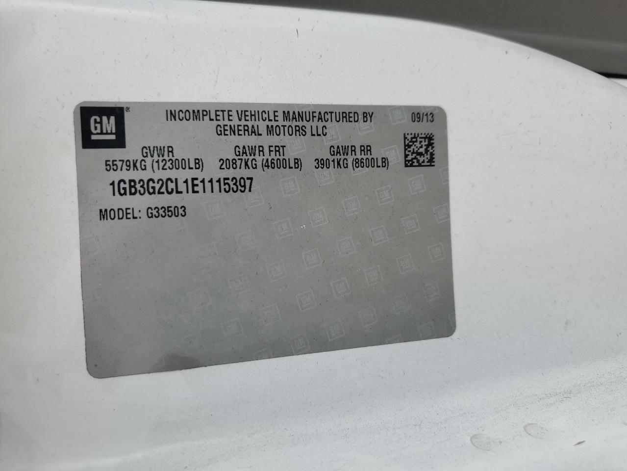 2014 Chevrolet Express VIN 1GB3G2CL1E1115397 Copart auction photo, front end damage thumbnail 12