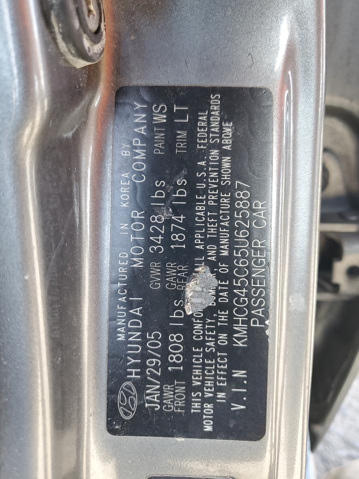 2005 Hyundai Accent VIN KMHCG45C65U625887 Copart auction photo, front end / side damage thumbnail 14