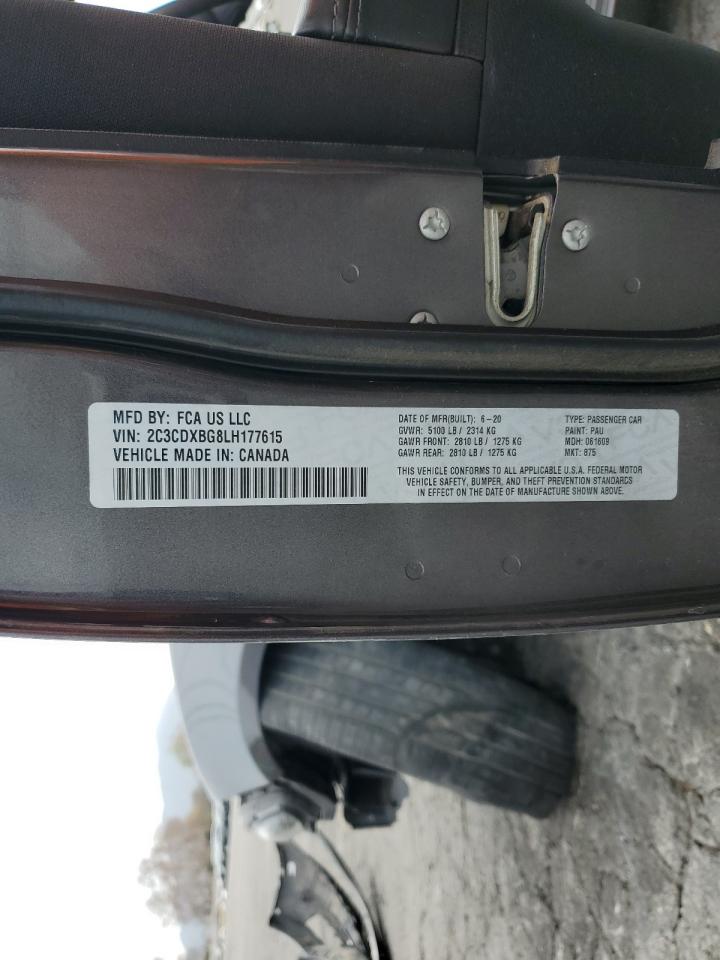 2020 Dodge Charger VIN 2C3CDXBG8LH177615 Copart auction photo, front end / undercarriage damage thumbnail 13