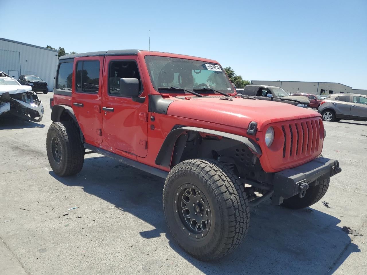 2018 Jeep Wrangler VIN 1C4HJXDG0JW144453 Copart auction photo, side damage thumbnail 4