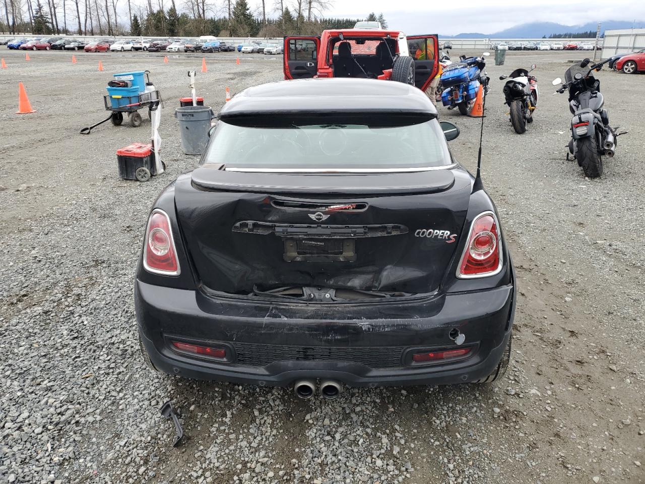 2013 MINI Cooper VIN WMWSX3C54DT408807 Copart auction photo, rear end damage thumbnail 6