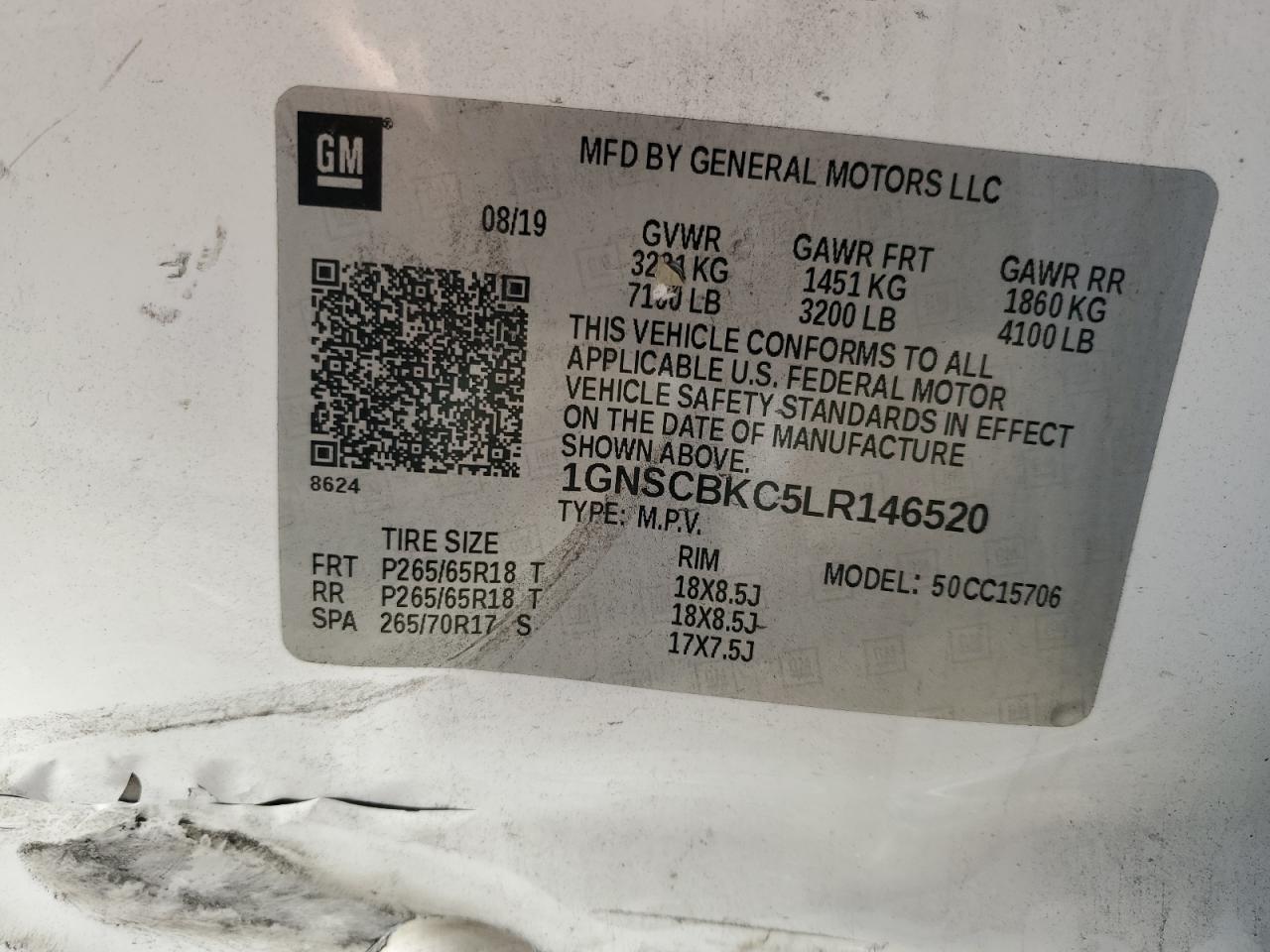2020 Chevrolet Tahoe VIN 1GNSCBKC5LR146520 Copart auction photo, front end damage thumbnail 15