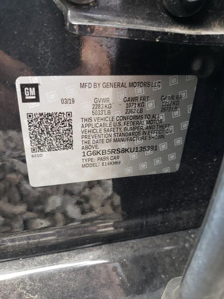 2019 Cadillac CT6 VIN 1G6KB5RS8KU135391 Copart auction photo, front end / side damage thumbnail 13