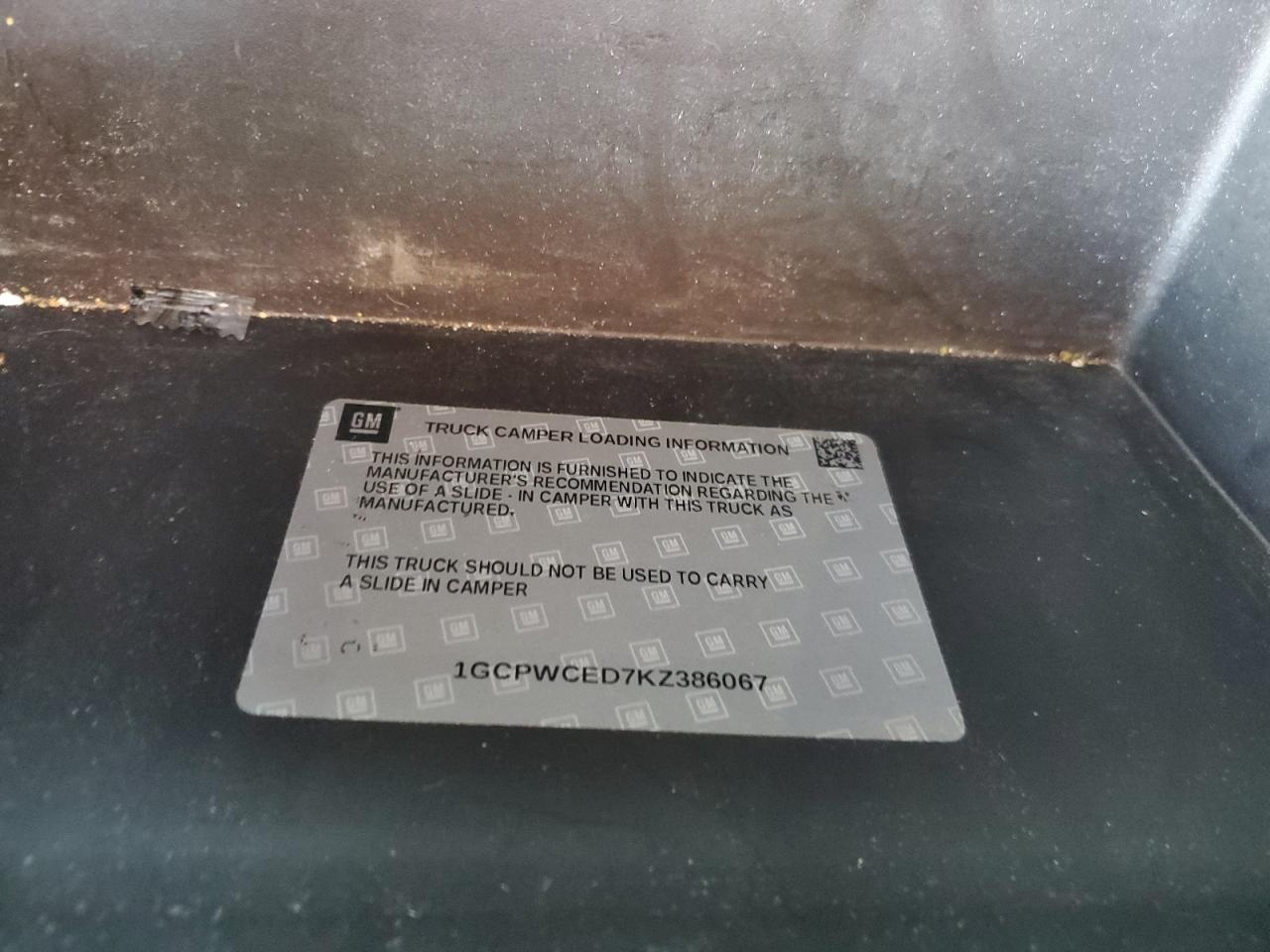 2019 Chevrolet Silverado VIN 1GCPWCED7KZ386067 Copart auction photo, side damage thumbnail 15