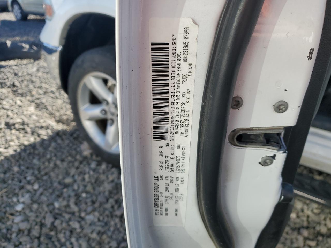 2014 RAM 1500 VIN 1C6RR7LT7ES317594 Copart auction photo, undercarriage / minor dent/scratches damage thumbnail 12