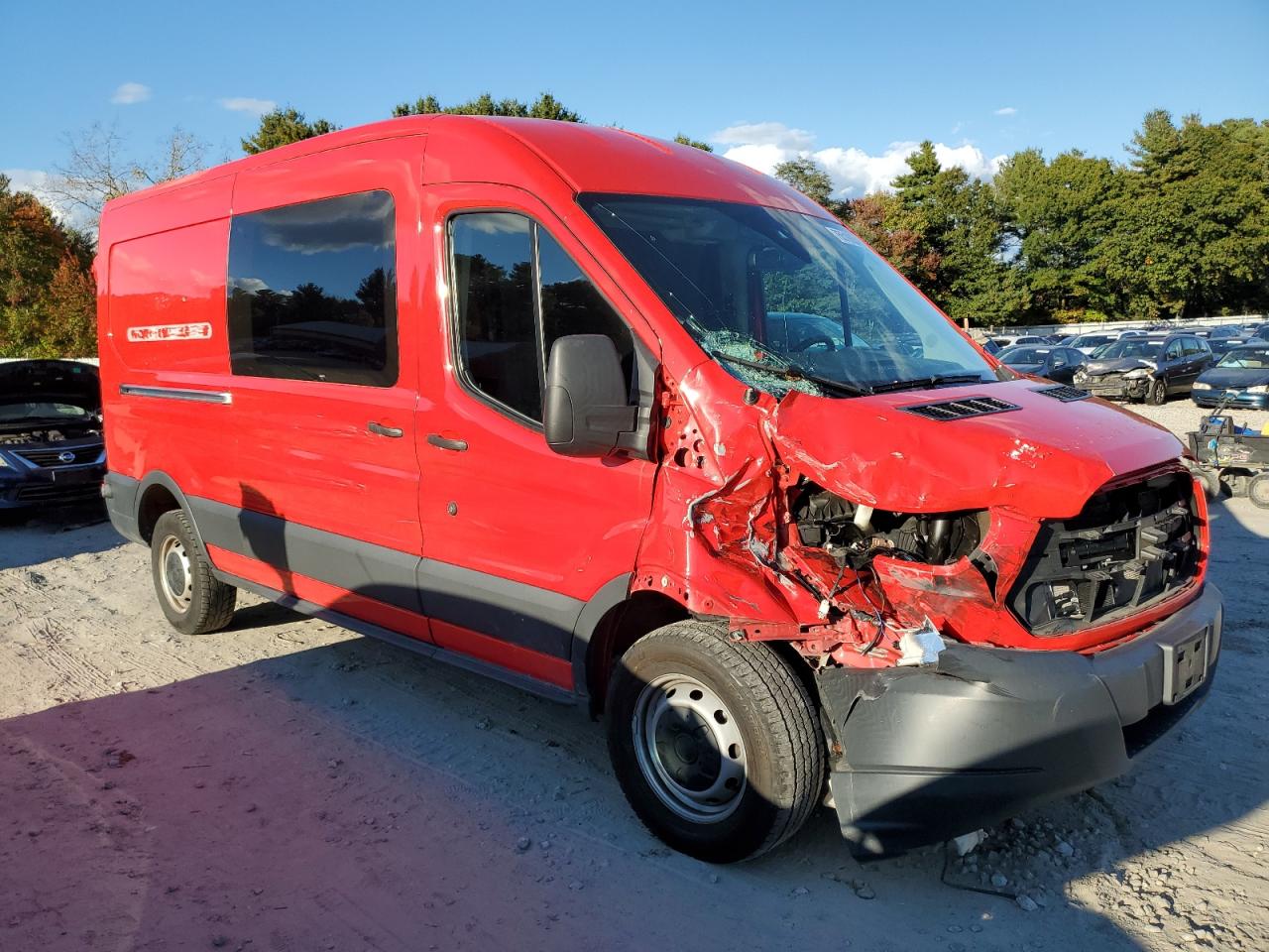 2018 Ford Transit VIN 1FTYR2CM3JKA20946 Copart auction photo, front end damage thumbnail 4