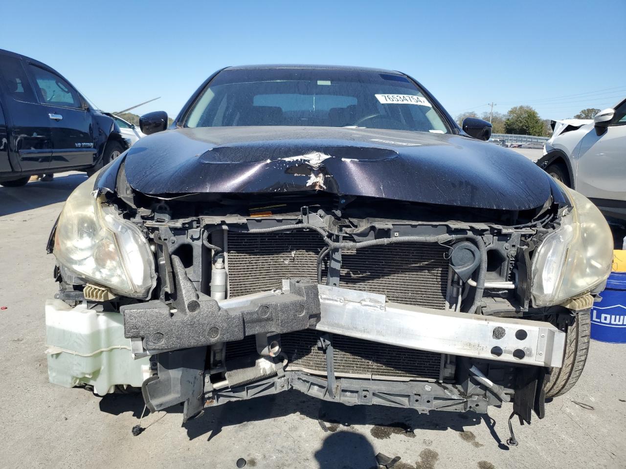 2013 Infiniti G VIN JN1CV6AR5DM754561 Copart auction photo, front end damage thumbnail 5