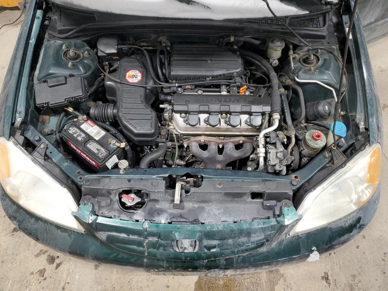2002 Honda Civic VIN 2HGES16552H538430 Copart auction photo, rear end / top/roof damage thumbnail 13