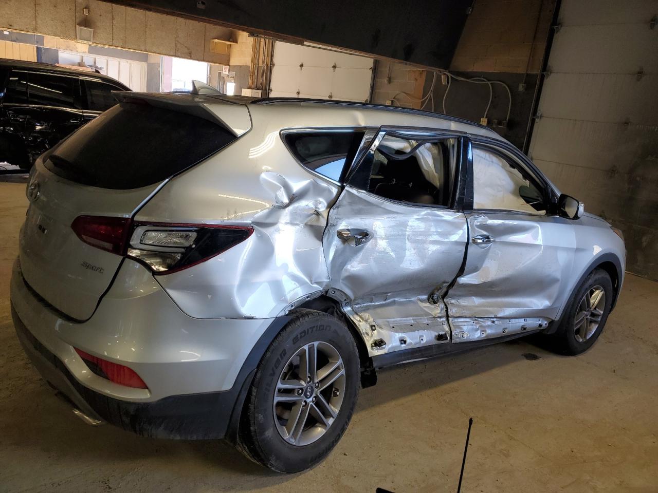 2018 Hyundai Santa Fe VIN 5XYZU3LB9JG568382 Copart auction photo, all over / undercarriage damage thumbnail 3