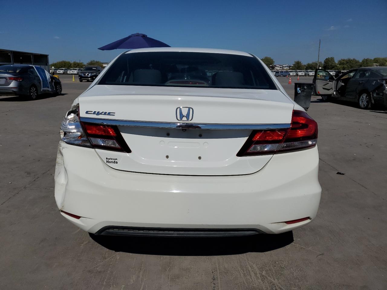 2013 Honda Civic VIN 19XFB2F84DE079943 Copart auction photo, rear end / side damage thumbnail 6