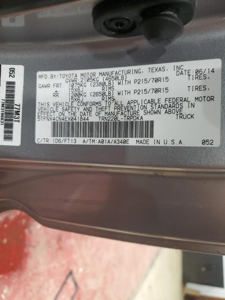 2014 Toyota Tacoma VIN 5TFNX4CN4EX041844 Copart auction photo, front end damage thumbnail 12