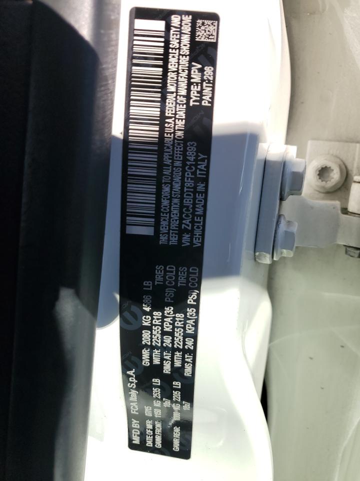 2015 Jeep Renegade VIN ZACCJBDT8FPC14893 Copart auction photo, mechanical damage thumbnail 13