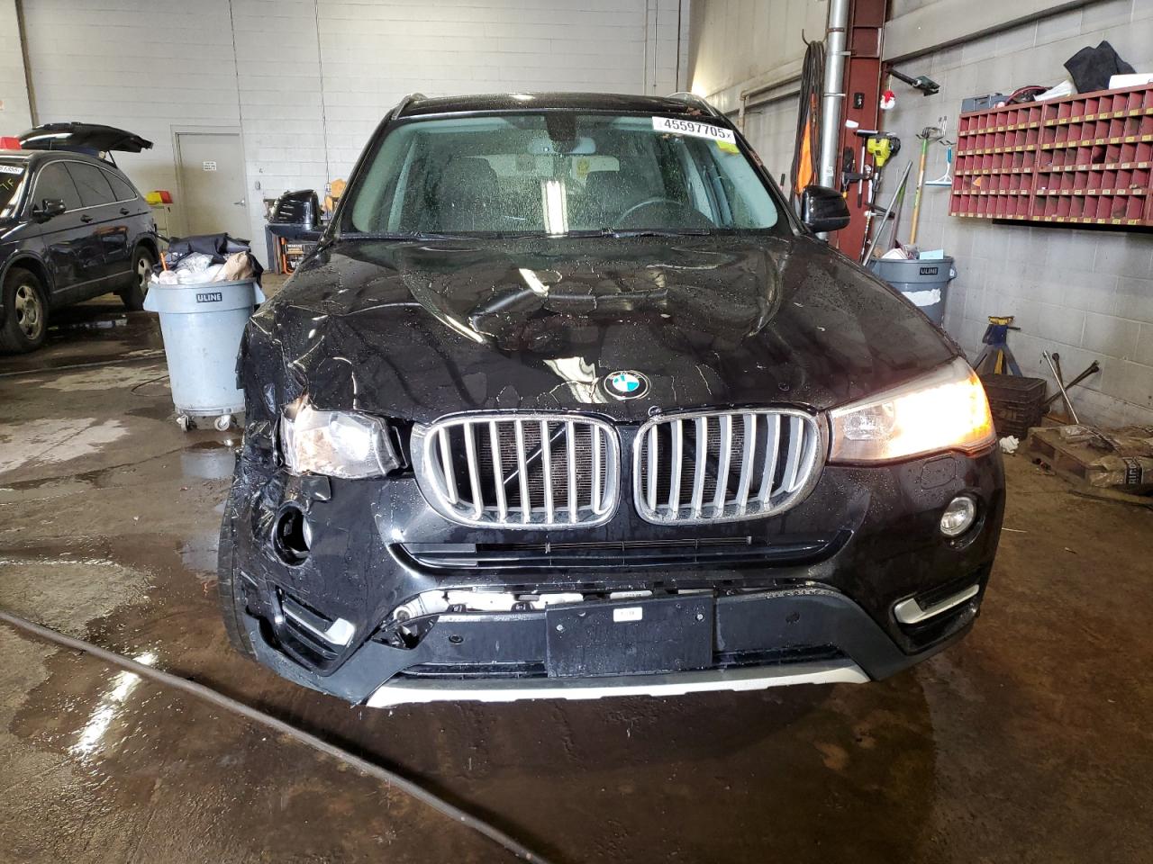 2016 BMW X3 VIN 5UXWX9C56G0D63545 Copart auction photo, front end / side damage thumbnail 5