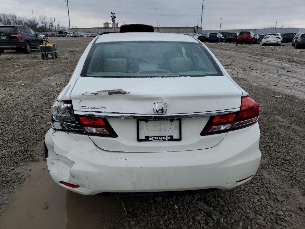 2015 Honda Civic VIN 19XFB2F58FE092445 Copart auction photo, rear end damage thumbnail 6