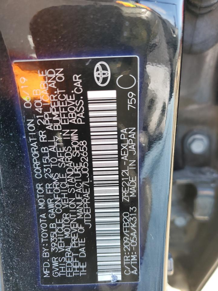 2020 Toyota Corolla VIN JTDEPRAE7LJ052658 Copart auction photo, all over damage thumbnail 12
