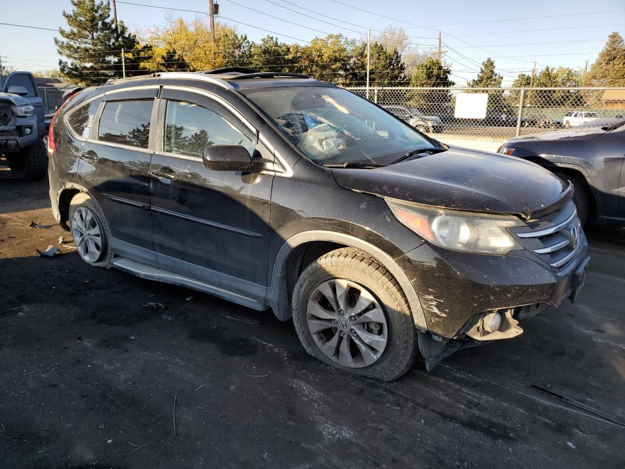 2014 Honda CR-V VIN 2HKRM4H70EH658951 Copart auction photo, rollover damage thumbnail 4