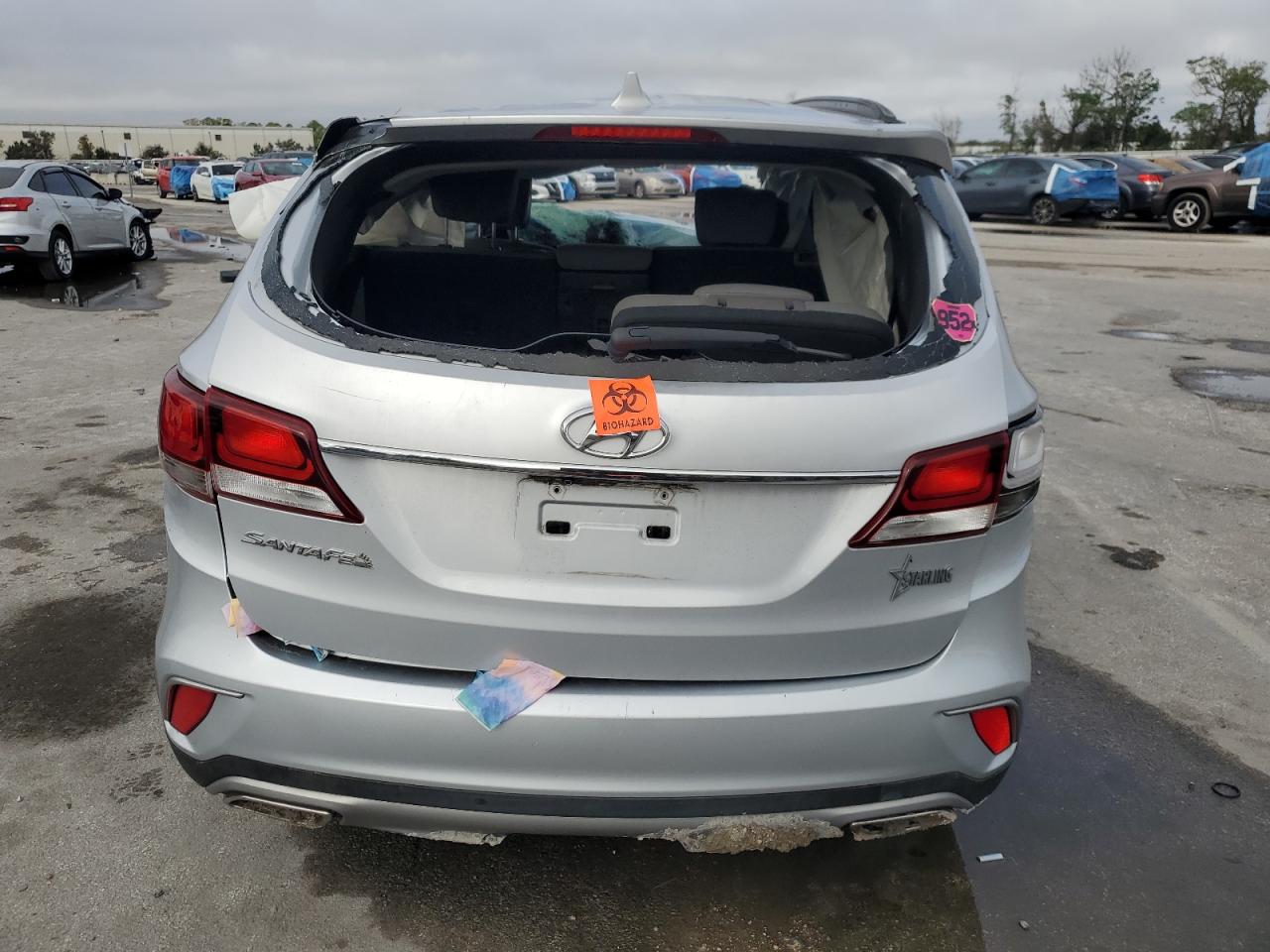 2017 Hyundai Santa Fe VIN KM8SM4HF1HU195619 Copart auction photo, all over damage thumbnail 6