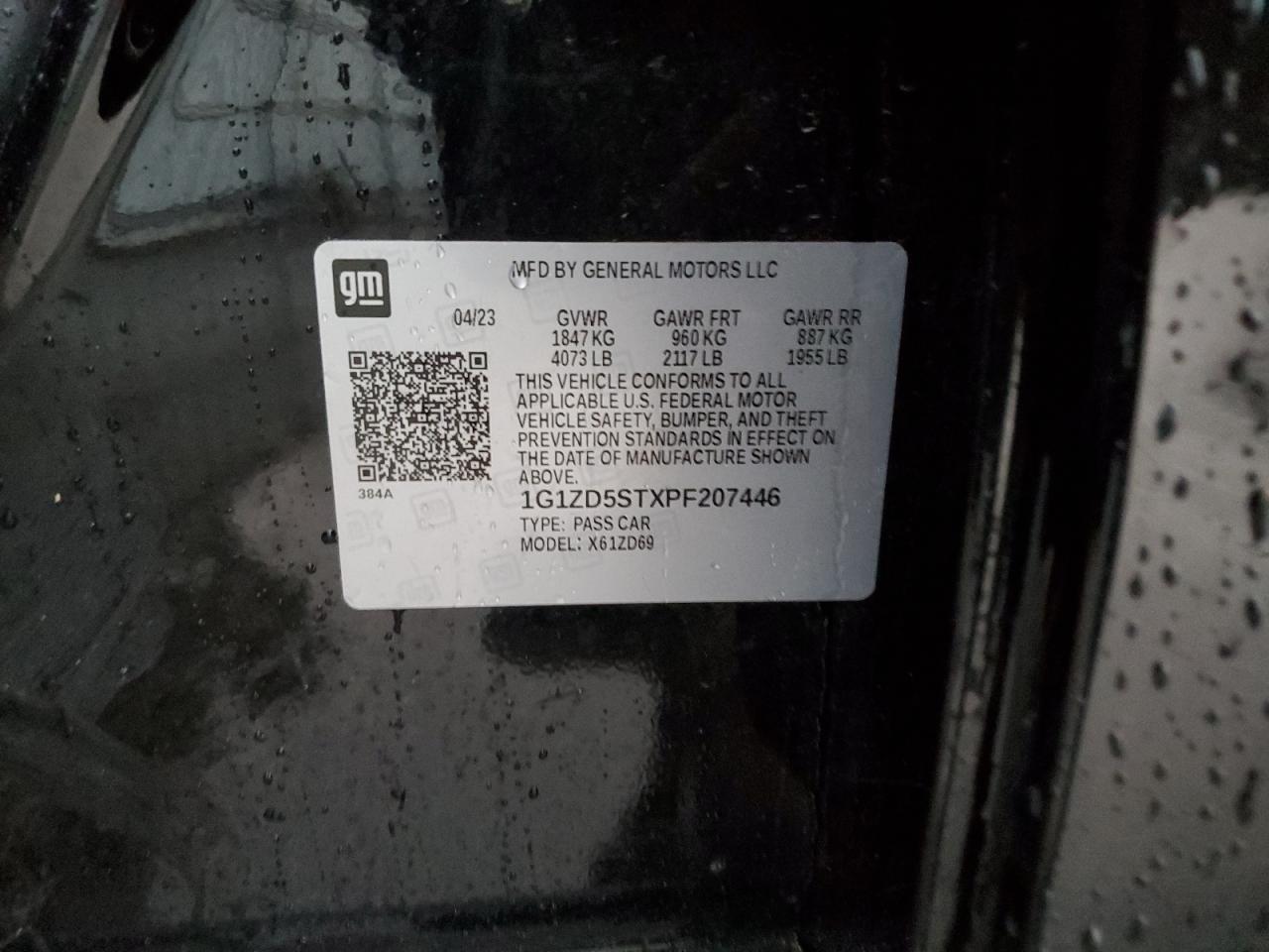 2023 Chevrolet Malibu VIN 1G1ZD5STXPF207446 Copart auction photo, all over damage thumbnail 13
