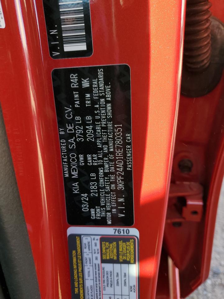 2024 KIA Forte VIN 3KPF24AD1RE780351 Copart auction photo, front end / undercarriage damage thumbnail 12