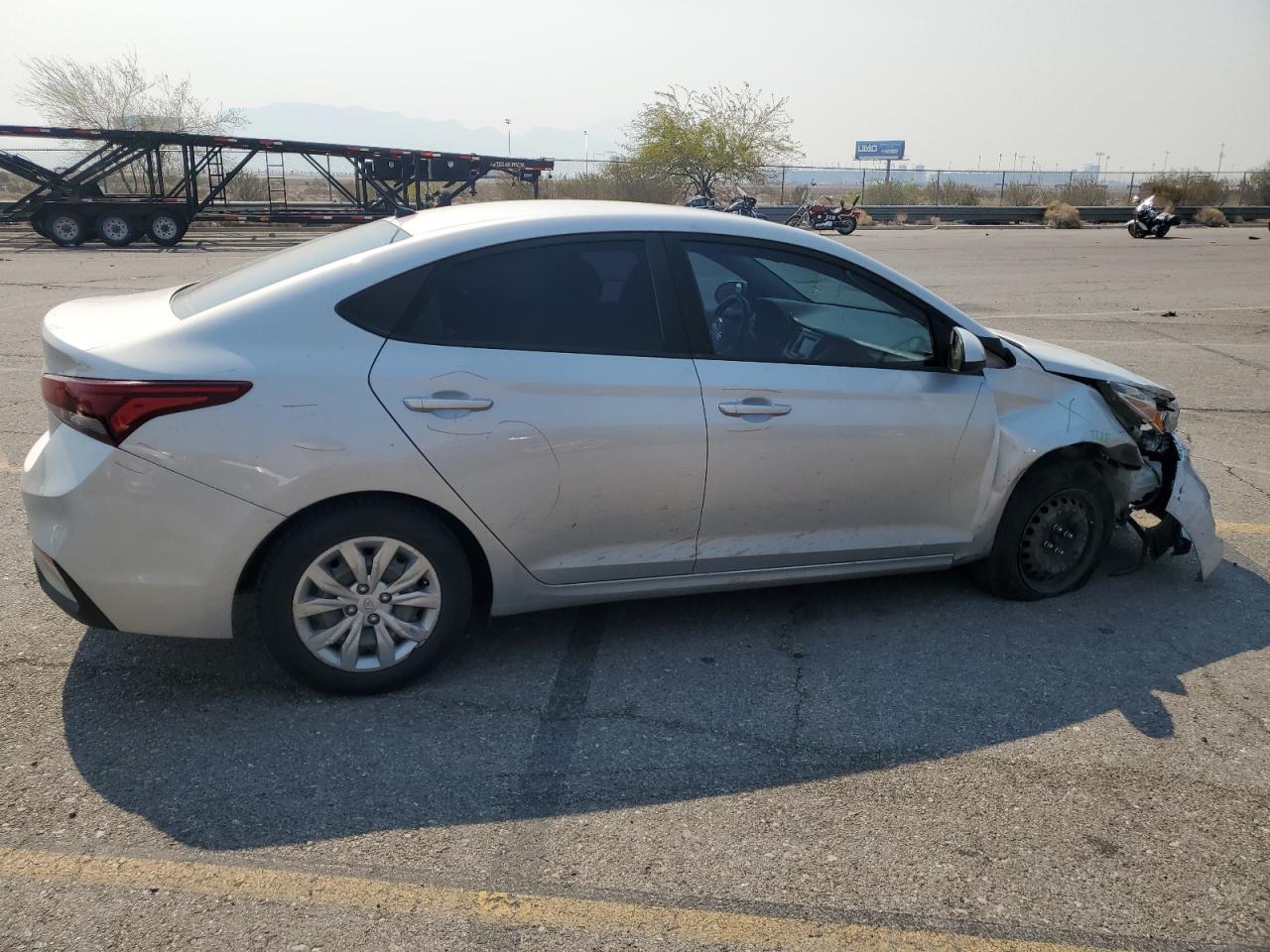 2019 Hyundai Accent VIN 3KPC24A39KE050901 Copart auction photo, front end / side damage thumbnail 3