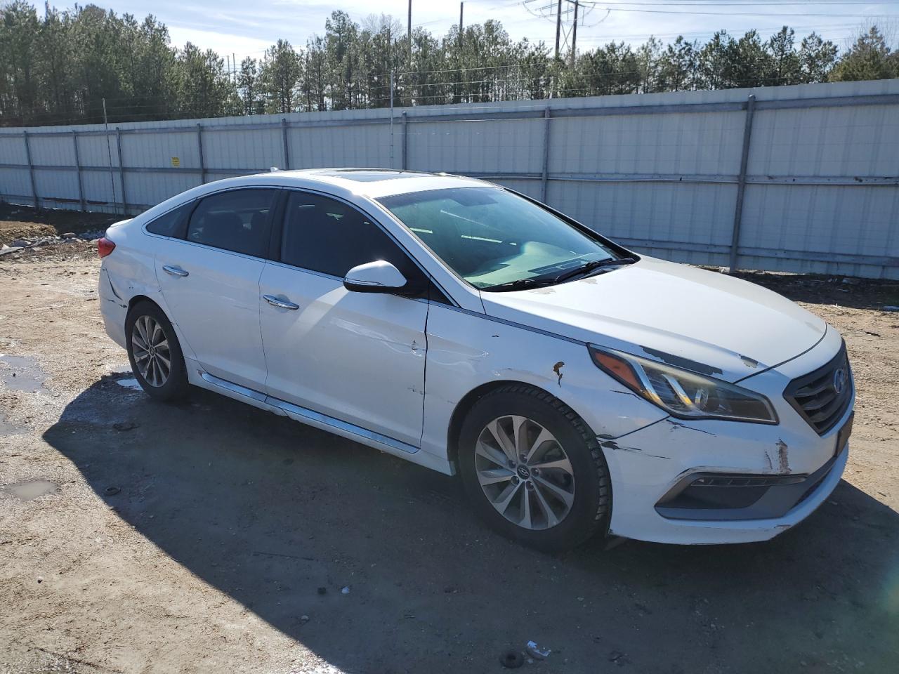2017 Hyundai Sonata VIN 5NPE34AF1HH585323 Copart auction photo, front end / side damage thumbnail 4