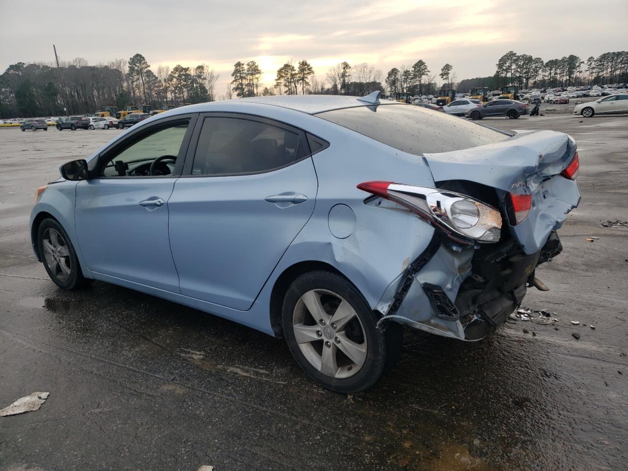 2011 Hyundai Elantra VIN KMHDH4AE8BU120079 Copart auction photo, rear end / side damage thumbnail 2