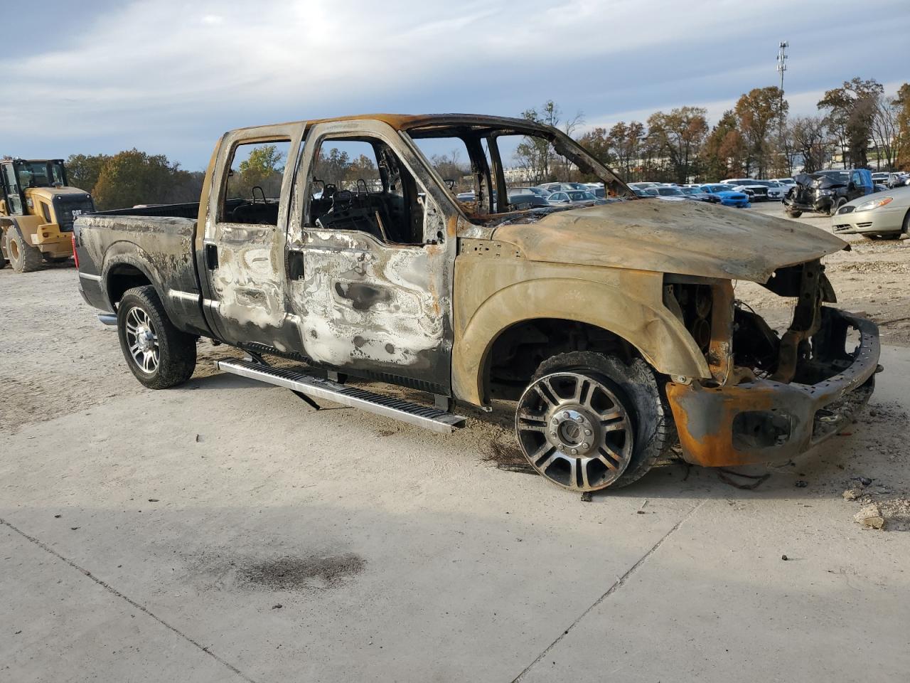 2013 Ford F250 VIN 1FT7W2B69DEB03937 Copart auction photo, burn damage thumbnail 4