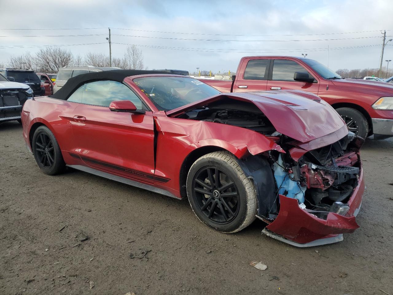 2020 Ford Mustang VIN 1FATP8UH3L5150057 Copart auction photo, front end / mechanical damage thumbnail 4
