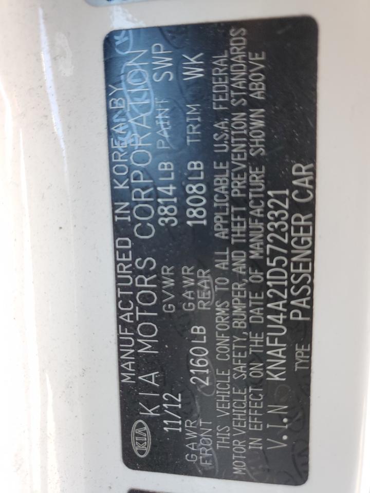 2013 KIA Forte VIN KNAFU4A21D5723321 Copart auction photo, rear end damage thumbnail 12