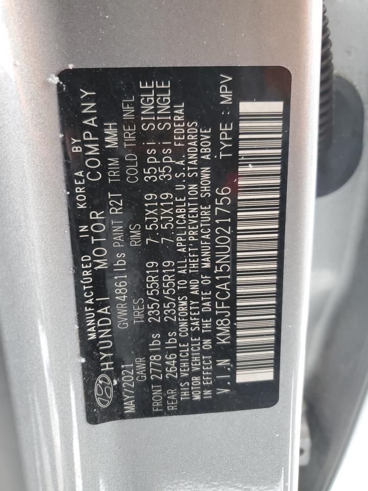 2022 Hyundai Tucson VIN KM8JFCA15NU021756 Copart auction photo, front end damage thumbnail 13