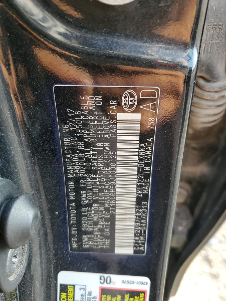 2018 Toyota Corolla VIN 2T1BURHE9JC038125 Copart auction photo, front end / all over damage thumbnail 15