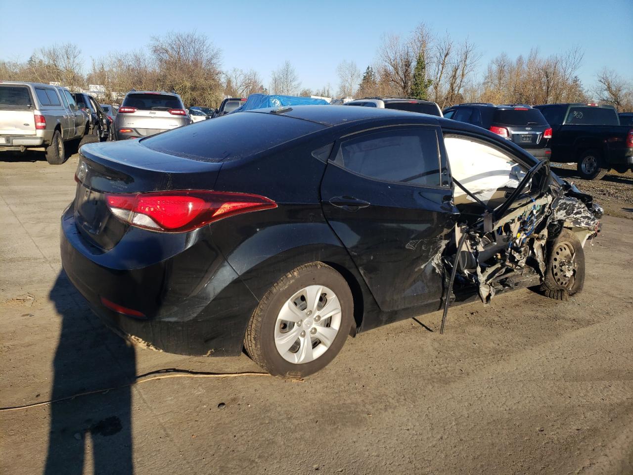 2016 Hyundai Elantra VIN KMHDH4AE9GU541624 Copart auction photo, side / undercarriage damage thumbnail 3