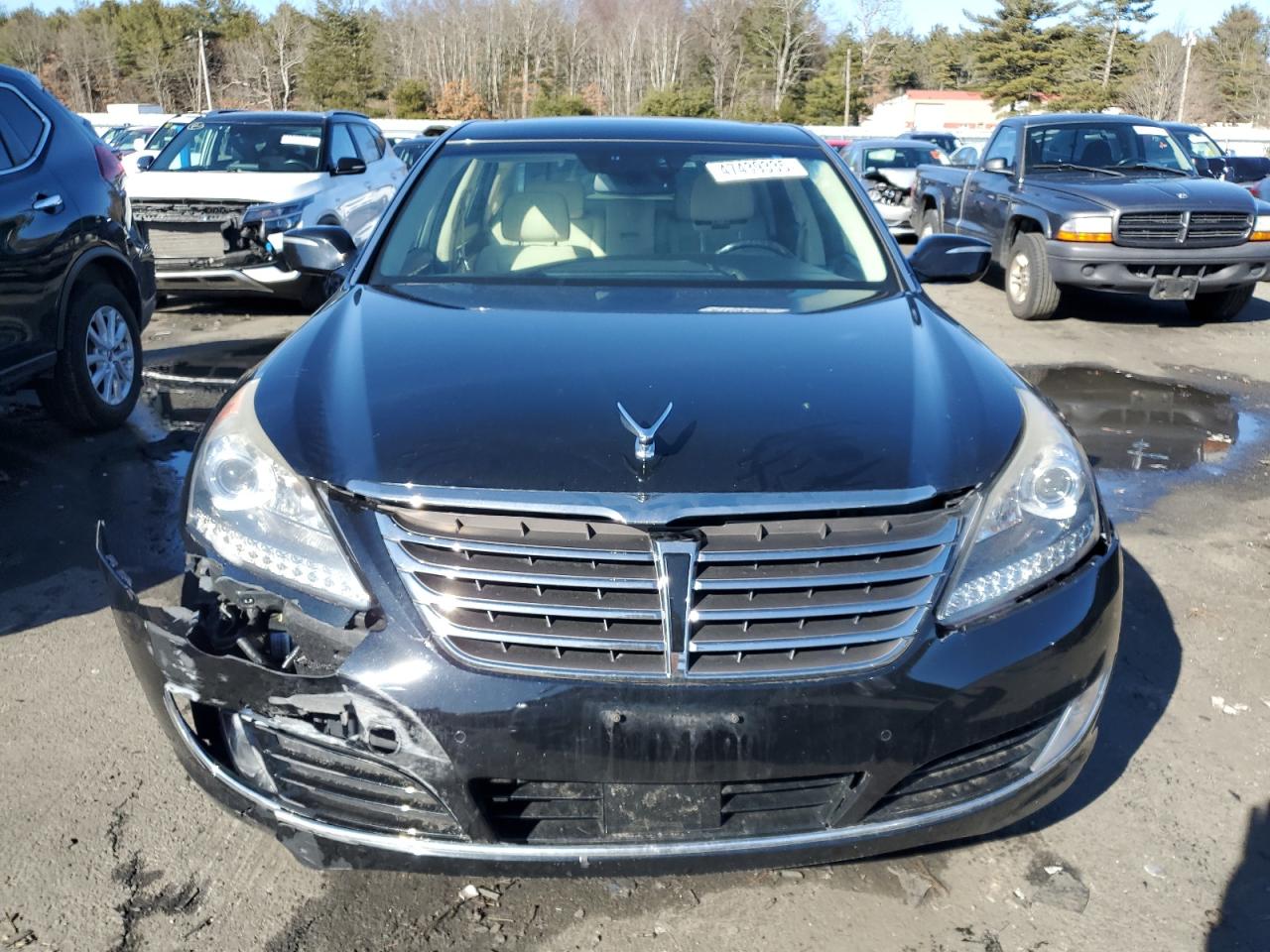 2015 Hyundai Equus VIN KMHGH4JH2FU098738 Copart auction photo, front end / side damage thumbnail 5