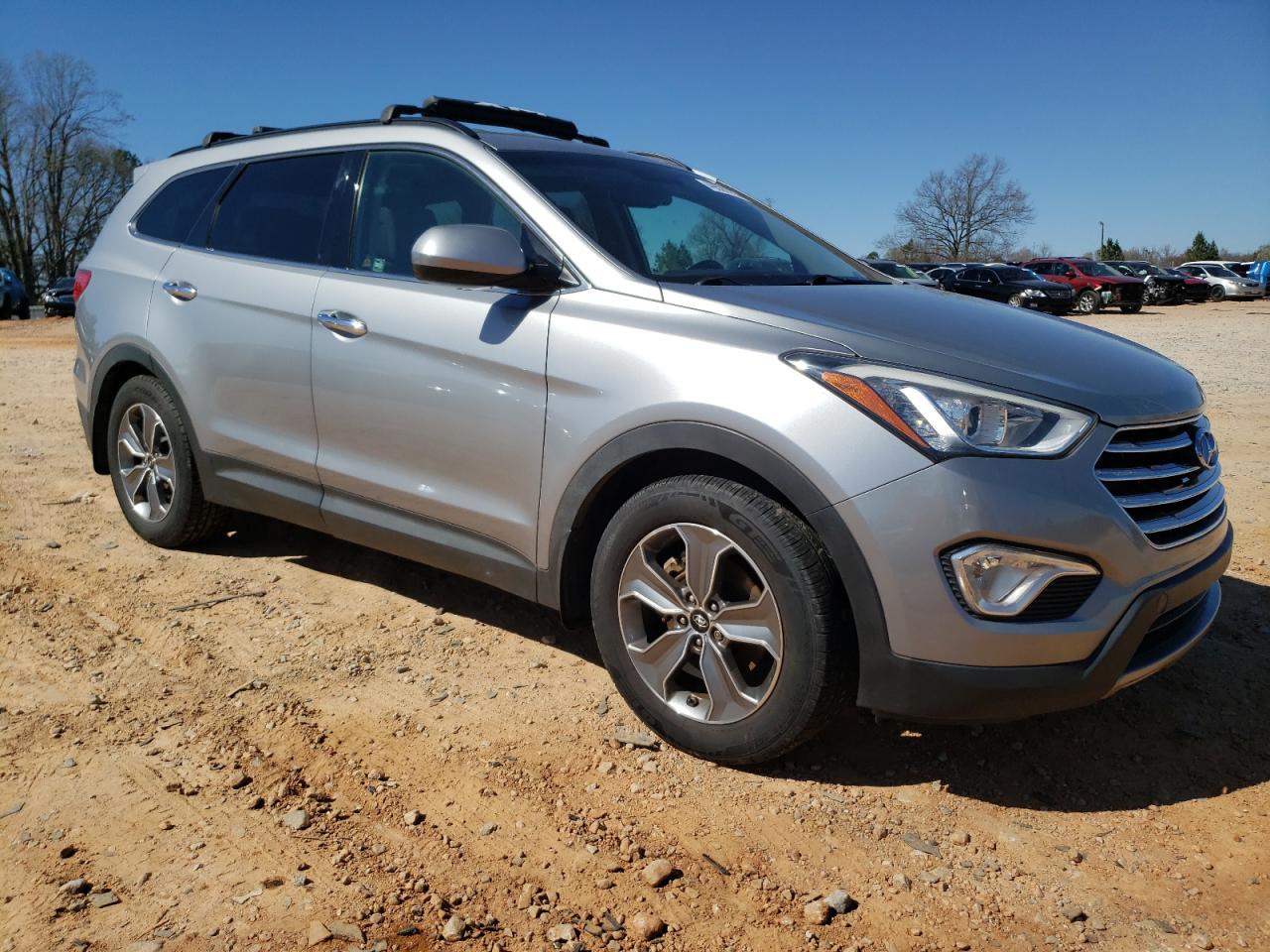 2015 Hyundai Santa Fe VIN KM8SM4HF9FU110037 Copart auction photo, front end / side damage thumbnail 4